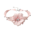 Sheer Floral Choker Necklaces with Crystal Center Flowers view 5