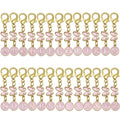 Pink Enamel Letter Keychain Gold Clasp Butterfly Charm view 5