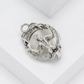 Kneeling Figure Oval Ring Brooch in Antique Gold or Silver view 4