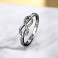 Minimal Infinity Knot Slim Ring In Three Metal Tones view 3