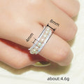 Pearl Double Crystal Band Ring Silver Gold Multi Sizes view 4