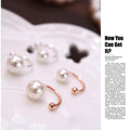 Pearl Look Hidden U No Piercing Ear Clips in Four Sizes view 4