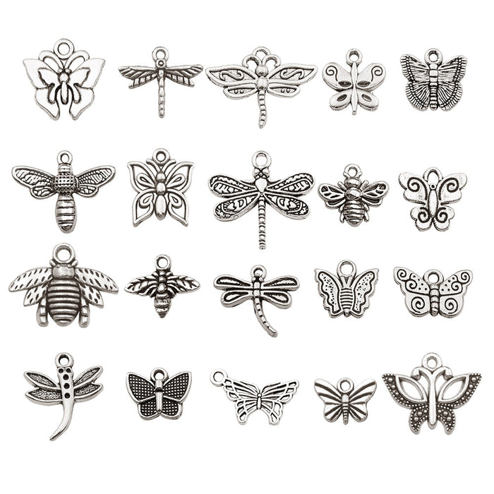 Metallic Butterfly and Bee Metal Charms with 25 Listed Options