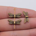 Double Wing Metal Beads in 2 Metal Finishes for Jewelry Making view 4