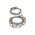 Silver Tone Four Piece Bracelet Stack With Mixed Chain Links view 5
