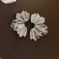 Sculpted Fan Flower Earrings in Gold and Silver Tones view 2