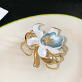 Gold Flower Collar Necklaces and Enamel Flower Cuff Bracelet view 7