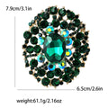 Large Oval Crystal Wreath Brooch in Nine Colorways view 9
