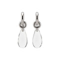 Silver Tone Clear Teardrop Dangle Statement Hoop Earrings view 5