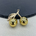 Metallic Cherry Charm Pendant Gold Tone Stem Six Colors view 8