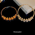Champagne Crystal Teardrop Large Statement Hoop Earrings view 4