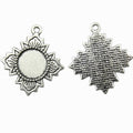 Eight Point Star Round Cabochon Pendant Trays in Two Finishes view 4