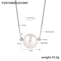 Large Imitation Pearl Pendant on Gold or Silver Snake Chain view 7