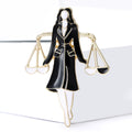 Lawyer Figure Brooch In 1 Style With Polished Metal And Decorative Details view 2