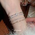 Double Layer CZ Flower Bracelet Gold Silver Plated 2 Colors view 3
