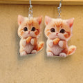 Acrylic Double-Sided Cute Cat Print Earrings 8 Styles view 6