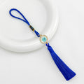 Turkish Evil Eye Tassel Charm on Braided Cord Loop view 2