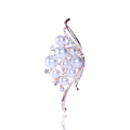 Delicate Crystal Leaf Brooch in Pale Pink or Clear view 1