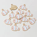 Colorful Enamel Tropical Fish Charms with Gold Tone Edges view 8