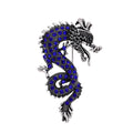 Black Gold Tone Dragon Crystal Five Designs Metal Brooch Pin view 8