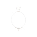 Silver Tone Floral Necklace with Iridescent Crystal Drops view 5