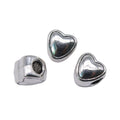 Smooth Heart Large Hole Beads in Detailed Metal Finishes for Jewelry Making view 3