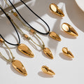 Polished Teardrop Pendant Necklaces and Stud Earrings Set view 1