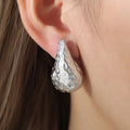 Chunky Teardrop Stud Earrings Gold Steel Multi Styles view 3