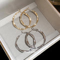 Textured Wavy Hoop Earrings Fashion Jewelry Accessories view 2