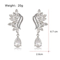 Gold Tone Champagne Leaf Curve Tassel Crystal Four Designs Metal Dangle Earrings view 2