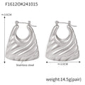 Wide Hollow Hoop Earrings Wave Texture Gold Silver Steel view 7