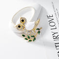 Green Gold Tone Owl Enamel Metal Brooch Pin for Jackets and Lapels view 5