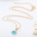 Colorful Round Evil Eye Pendant Necklaces in Ten Gold and Silver Tone Designs view 3