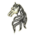 Crystal Horse Head Brooch In Four Distinct Color Finishes view 1