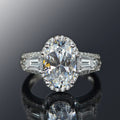Silver Oval Halo Ring Pink Blue Yellow Clear CZ Alloy view 2
