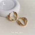 Gold-Tone Twisted Geometric Open Hoop Earrings Pair view 4