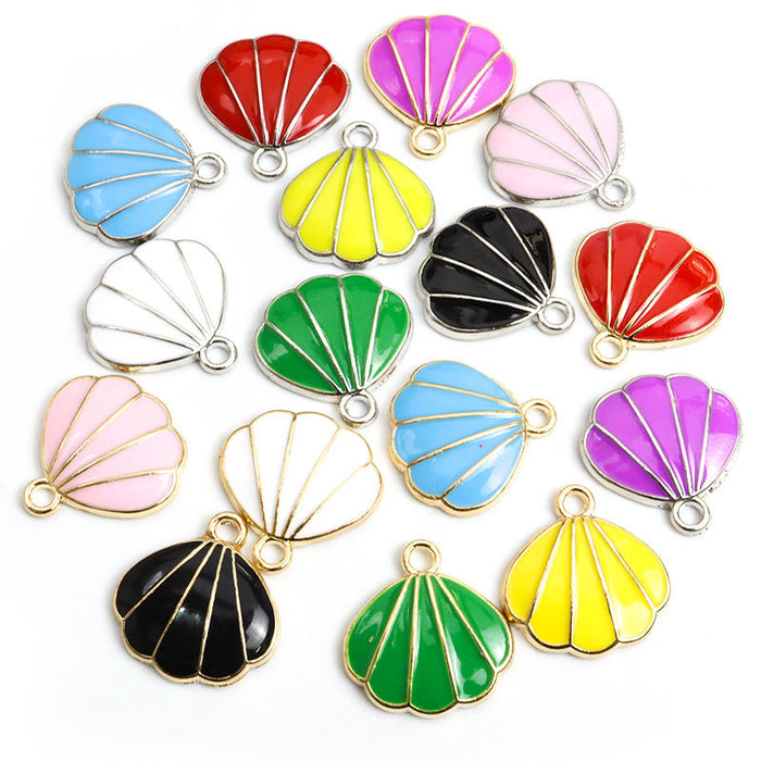 Enamel-Look Silver Gold Shell Alloy Charms in 18 Styles