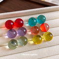 Translucent Round Stud Earrings in Six Candy Colors view 1