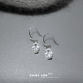 Silver Tone Clear Oval Faceted Stone Fishhook Drop Earrings view 3