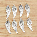 Rose and Feathered Wing Charms in Antique Silver Finish view 3