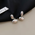 Graduated Silver Tone Metal Ball Drop Stud Earrings view 6