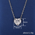 Silver Heart CZ Pendant Cable Chain Necklace Five Colors view 4