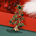 Green Enamel Christmas Tree Brooch Red Green Crystal Ornaments view 4