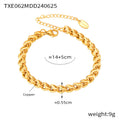 Gold Twisted Cuban Link Chain Necklace And Bracelet view 7