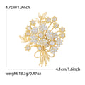 Crystal Flower Bouquet Brooch in Gold or Silver Tone view 6