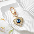 Rhinestone Blue Evil Eye Snap-Hook Keychains in Seven Shapes and Finishes view 10