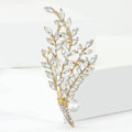 Long Crystal Leaf Branch Brooch A Long Leafy Branch Of Marquise Crystals view 3
