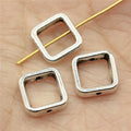 Open Square Frame Spacer Beads in Two Antique Metal Tones view 1