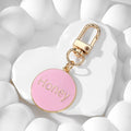 Gold Tone Honey Heart and Round Clip Keychains in Eight Colors view 8