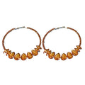 Champagne Crystal Teardrop Large Statement Hoop Earrings view 5